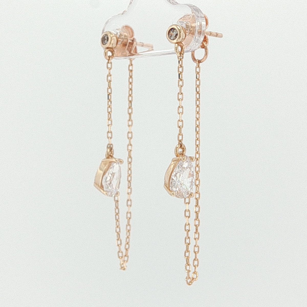 Rose Gold Diamond Dangle Earrings