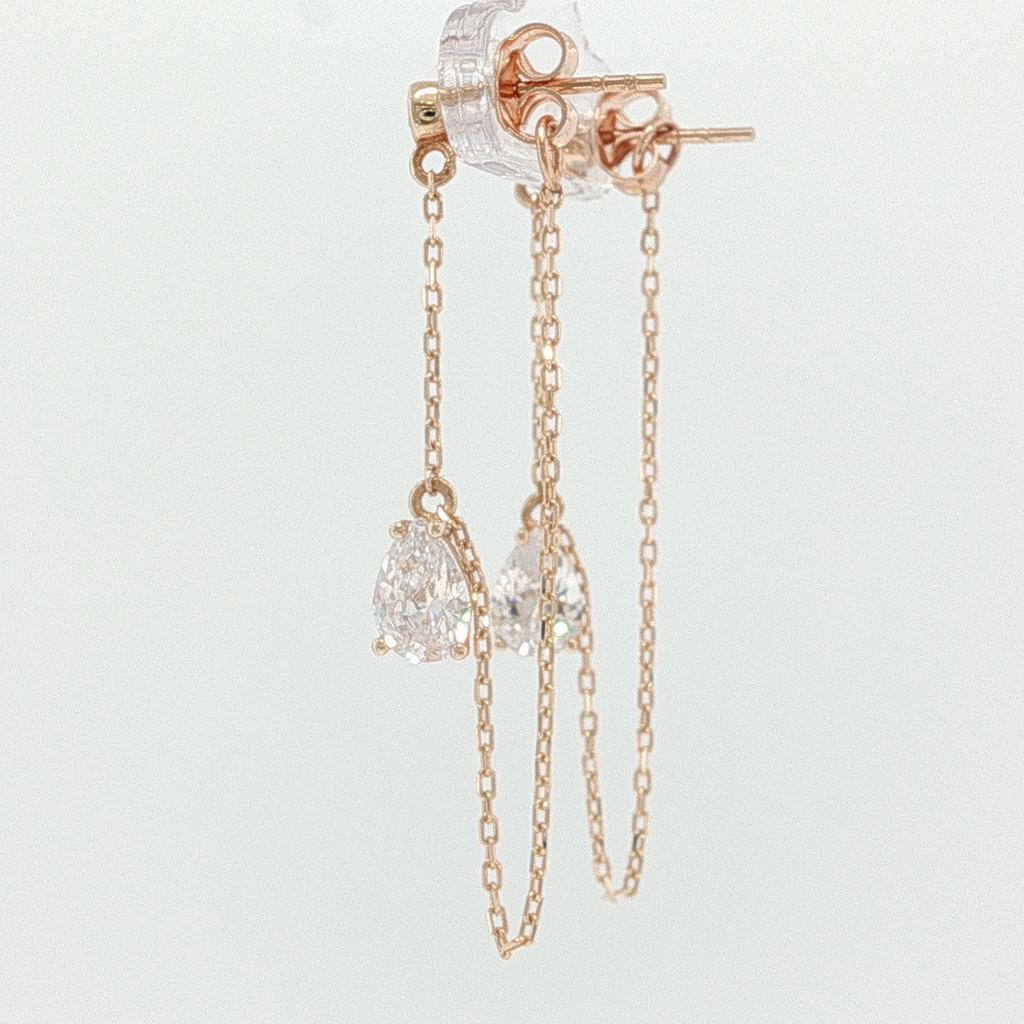 Rose Gold Diamond Dangle Earrings