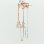 Rose Gold Diamond Dangle Earrings