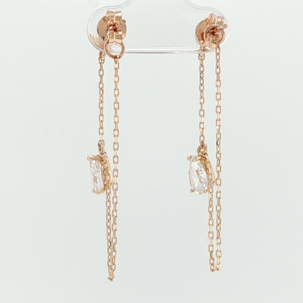 Rose Gold Diamond Dangle Earrings