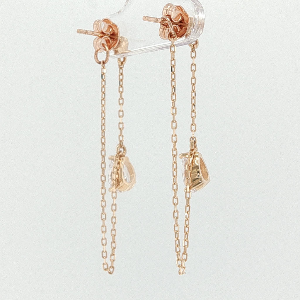 Rose Gold Diamond Dangle Earrings