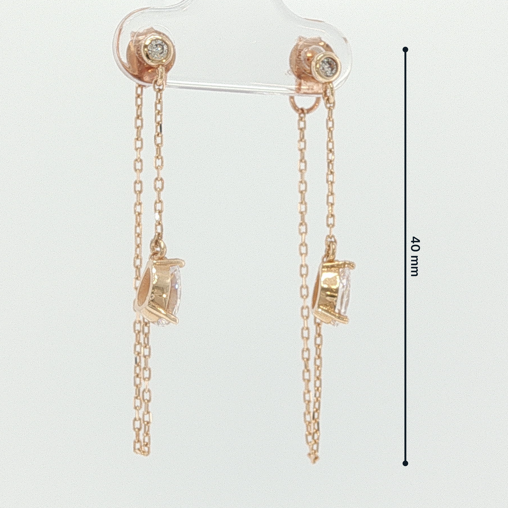 Rose Gold Diamond Dangle Earrings