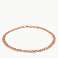 Rose Gold Woven Link Chain Bracelet 20 cm