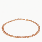 Rose Gold Woven Link Chain Bracelet 20 cm