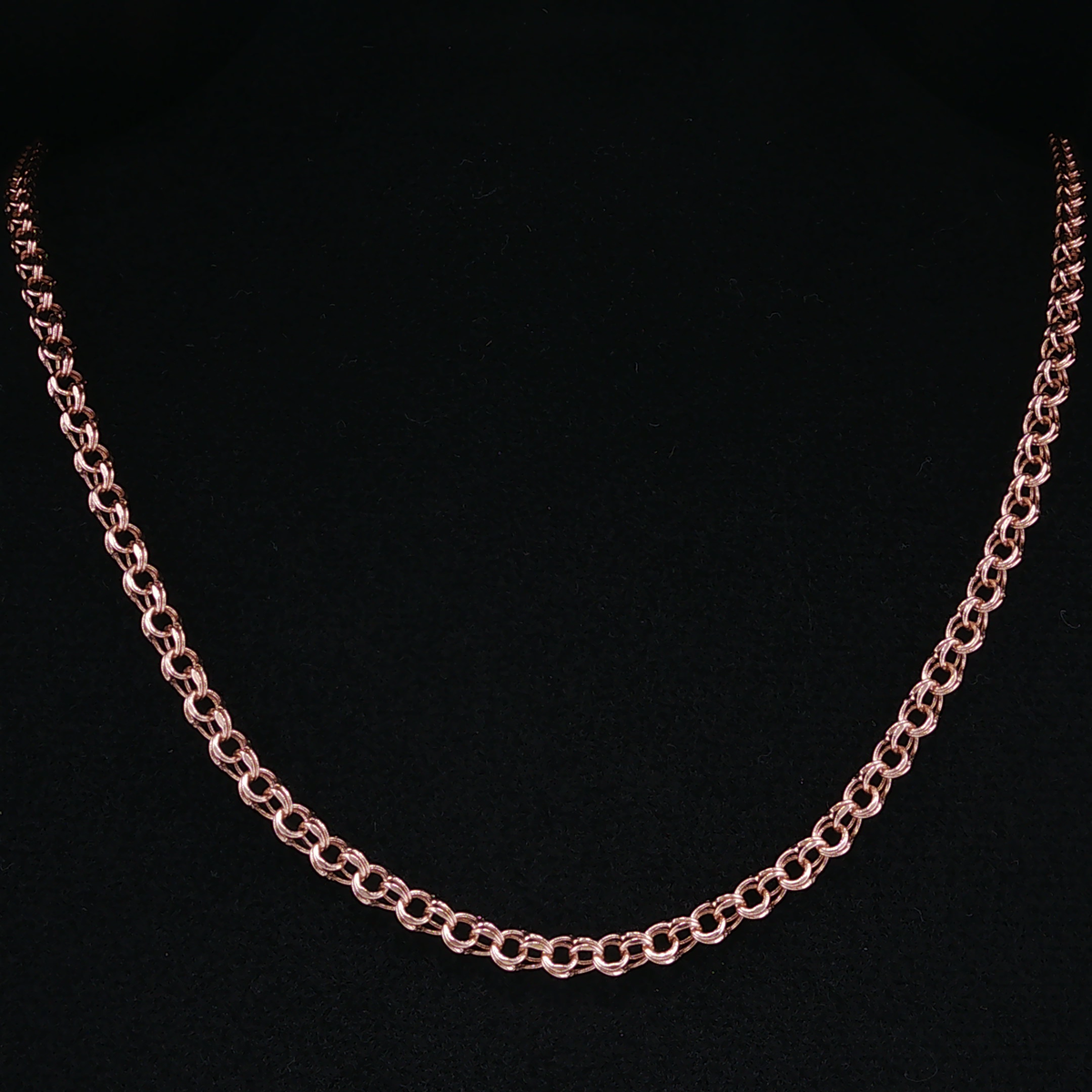 Rose Gold Interlocking Link Chain Necklace 50 cm