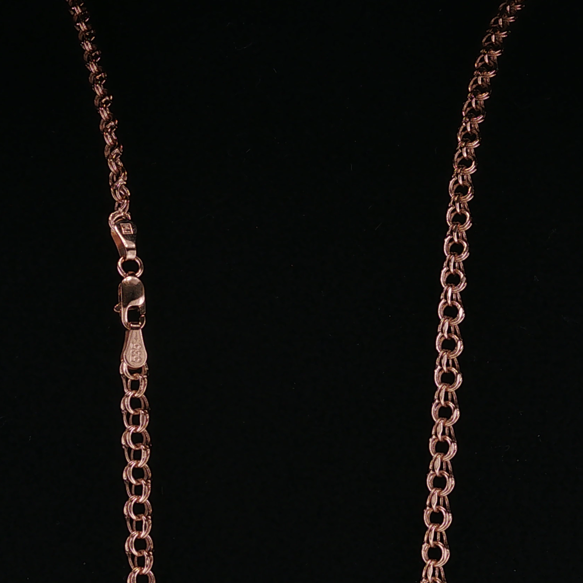 Rose Gold Interlocking Link Chain Necklace 50 cm