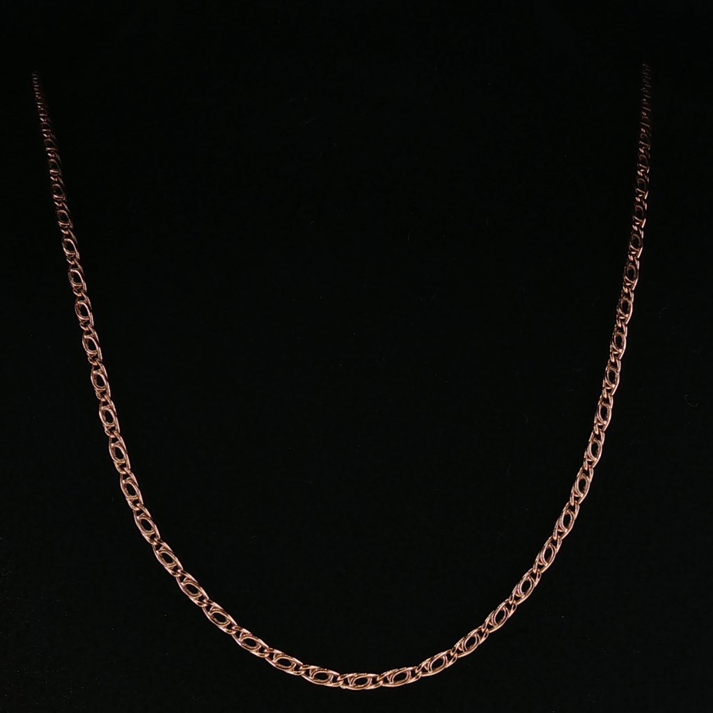 Rose Gold Interlocking Link Chain Necklace 50cm