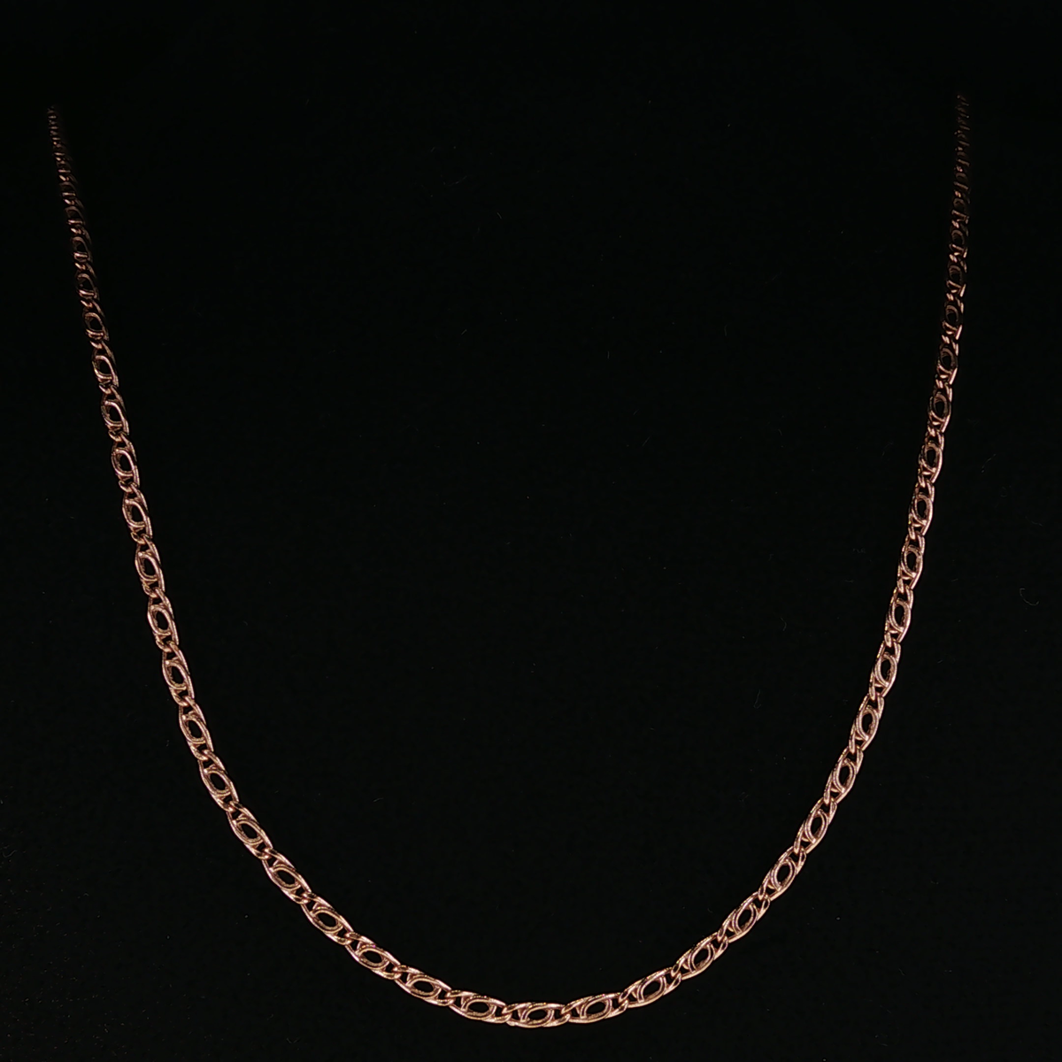 Rose Gold Interlocking Link Chain Necklace 50cm