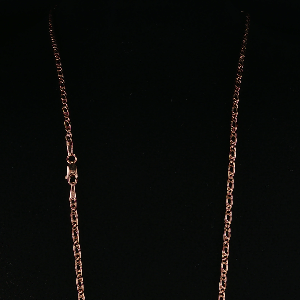 Rose Gold Interlocking Link Chain Necklace 50cm