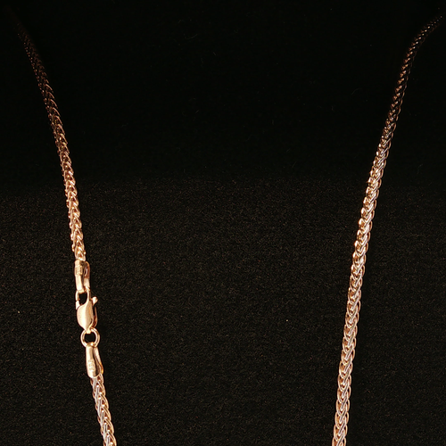 Braided Rose Gold Chain Necklace 55cm