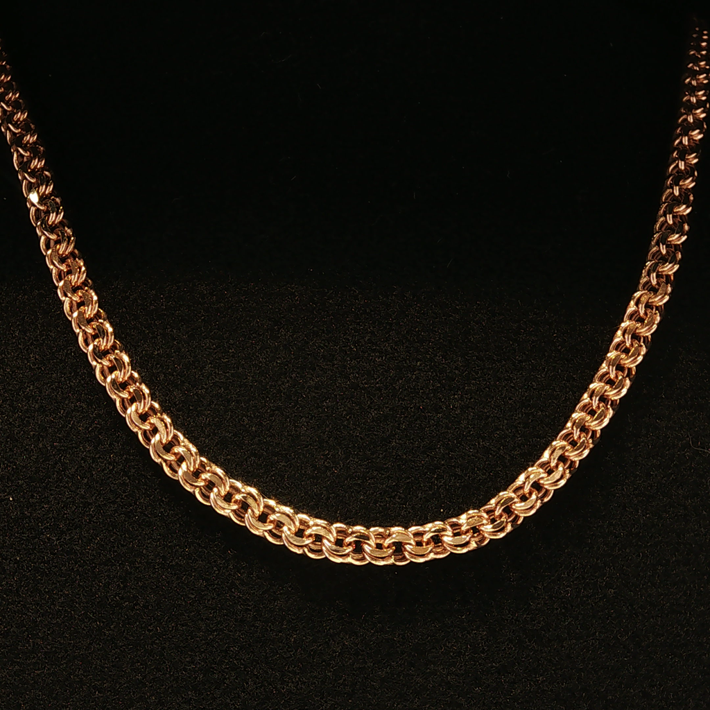 Rose Gold Woven Link Chain Necklace 45cm