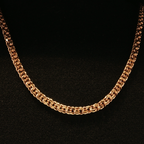 Rose Gold Woven Link Chain Necklace 45cm