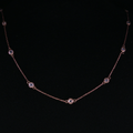 Rose Gold Diamond Station Chain Necklace 43-45mm
