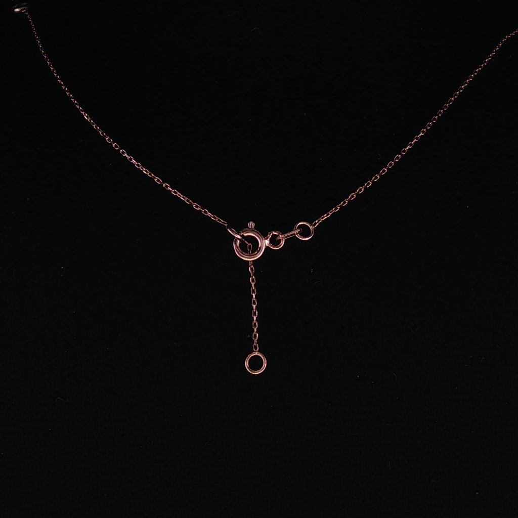 Rose Gold Diamond Station Chain Necklace 43-45mm