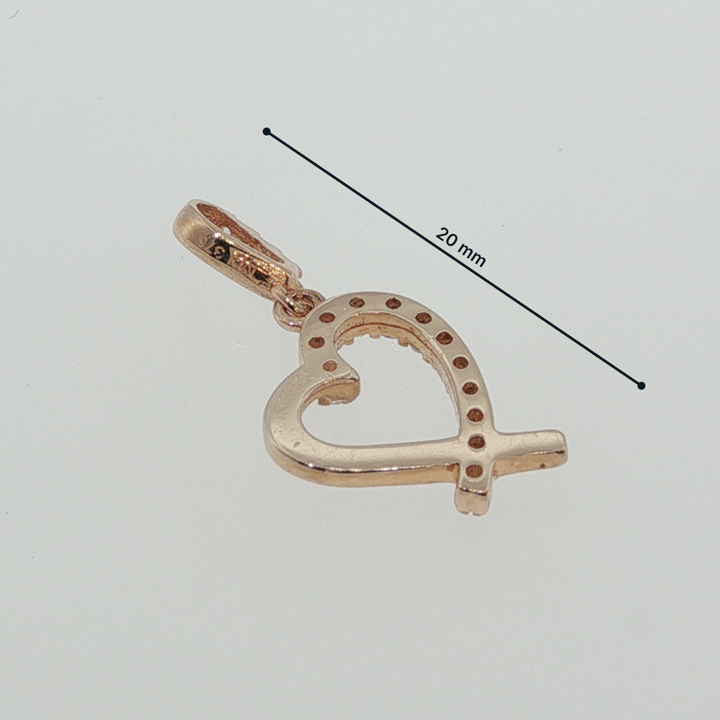 Diamond Pave Crossover Heart Pendant — Rose Gold