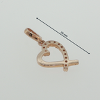 Diamond Pave Crossover Heart Pendant — Rose Gold