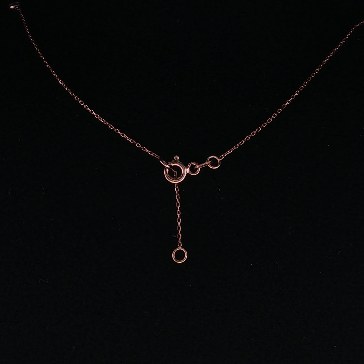 Rose Gold Three-Stone Diamond Pendant Necklace 43-45mm