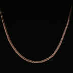Intricate Woven Link Chain Necklace in Rose Gold 45cm