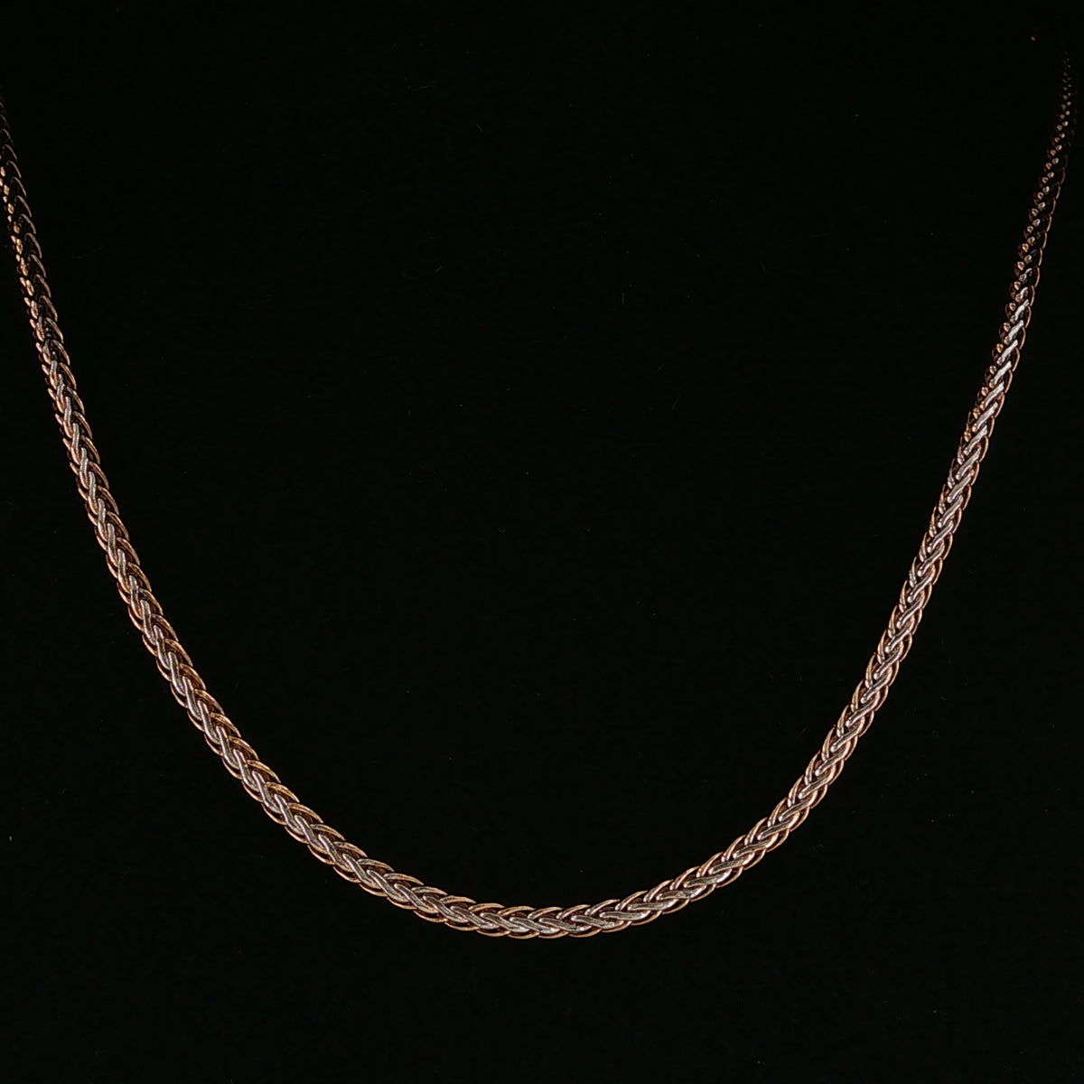Intricate Woven Link Chain Necklace in Rose Gold 45cm