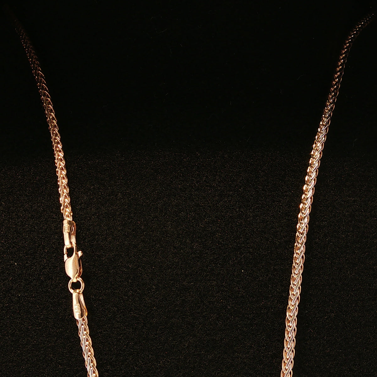 Intricate Woven Link Chain Necklace in Rose Gold 45cm