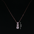 Rose Gold Three-Stone Diamond Pendant Necklace 43-45mm