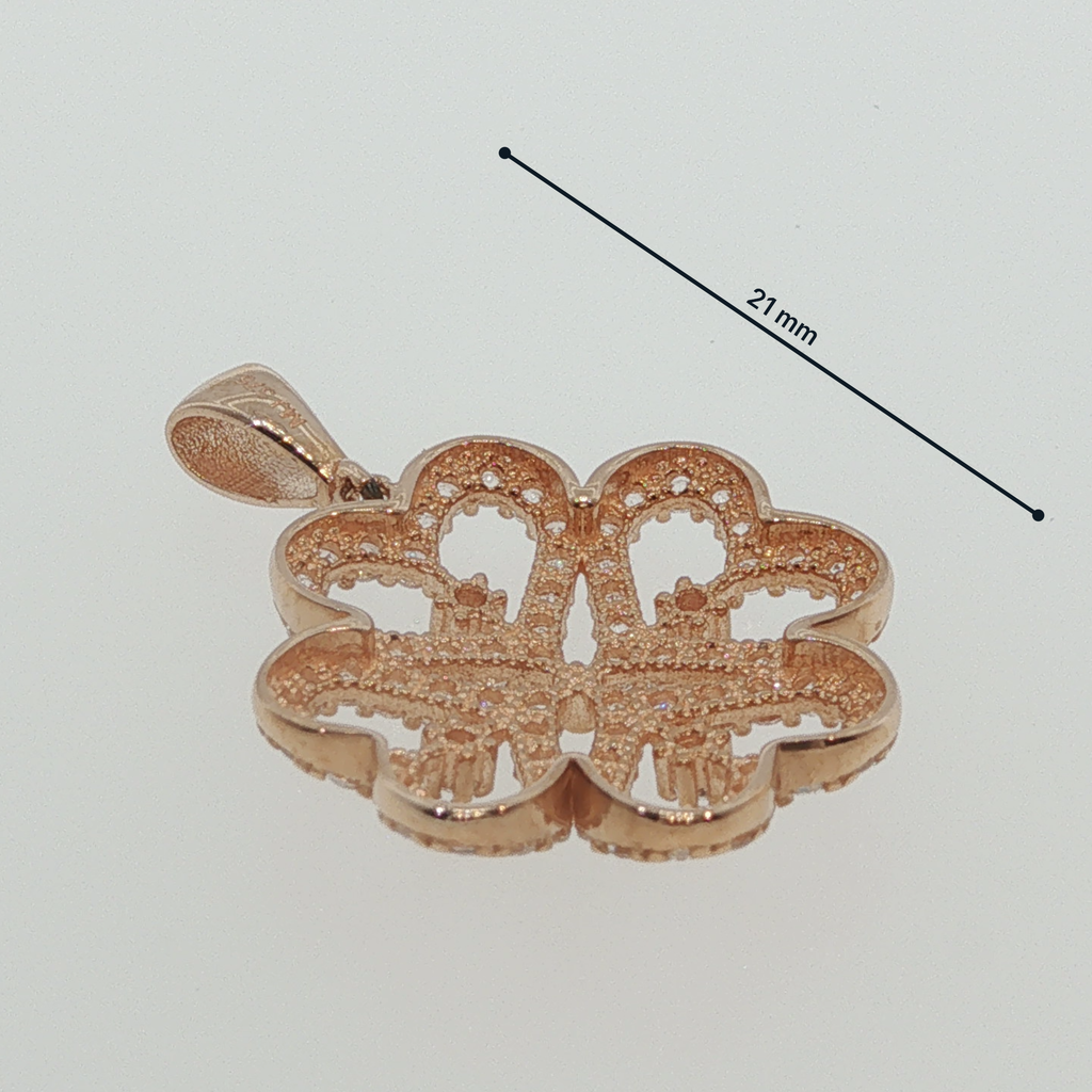 Diamond Floral Openwork Pendant in Rose Gold