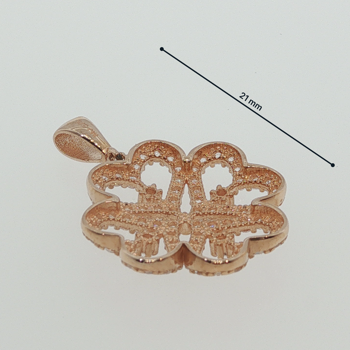 Diamond Floral Openwork Pendant in Rose Gold