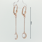 Rose Gold Leverback Dangle Earrings with Crystal Drops