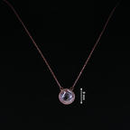 Rose Gold Bezel-Set Crystal Pendant Necklace 43-45mm