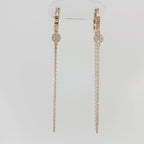 Rose Gold Diamond Cluster Dangle Chain Earrings