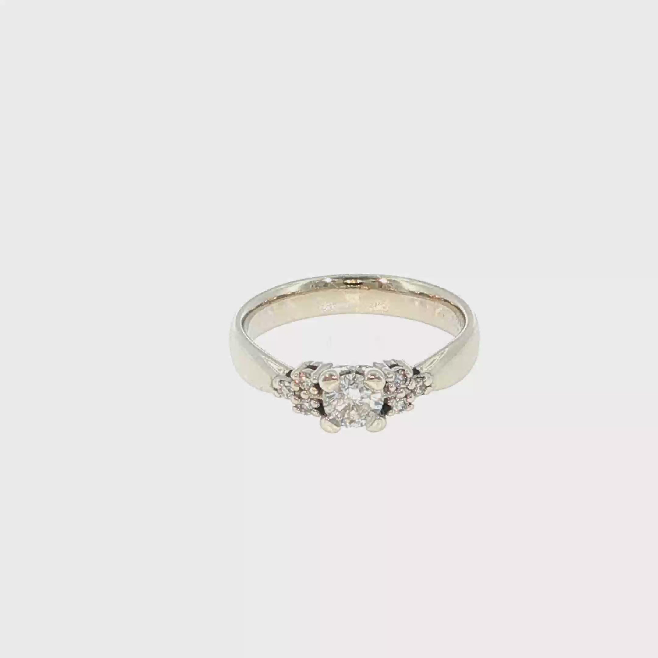 White Gold Diamond Multistone Cluster Ring