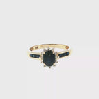 Oval Sapphire and Yellow Gold Multistone Ring