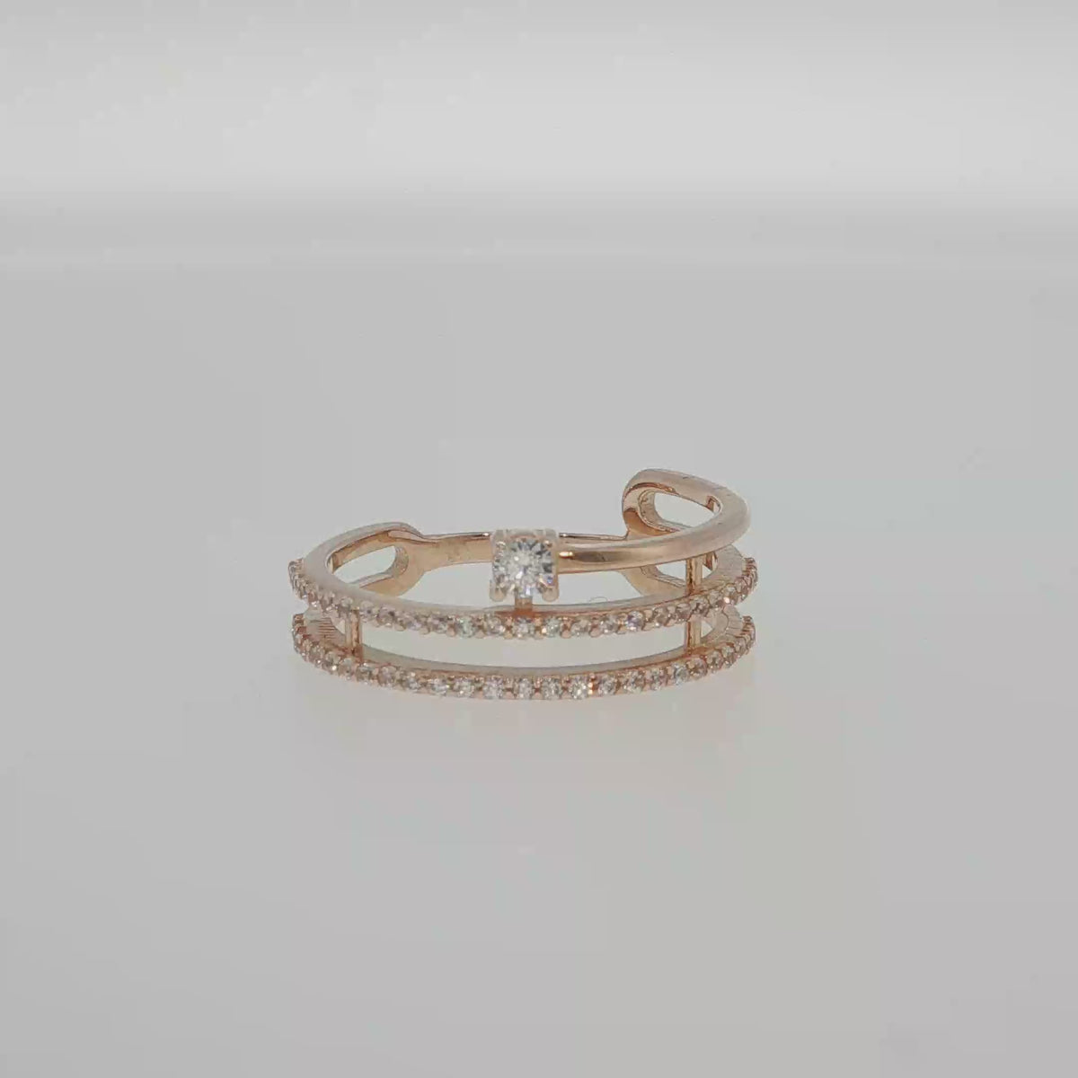 Multi-Row Diamond Stackable Ring in Rose Gold