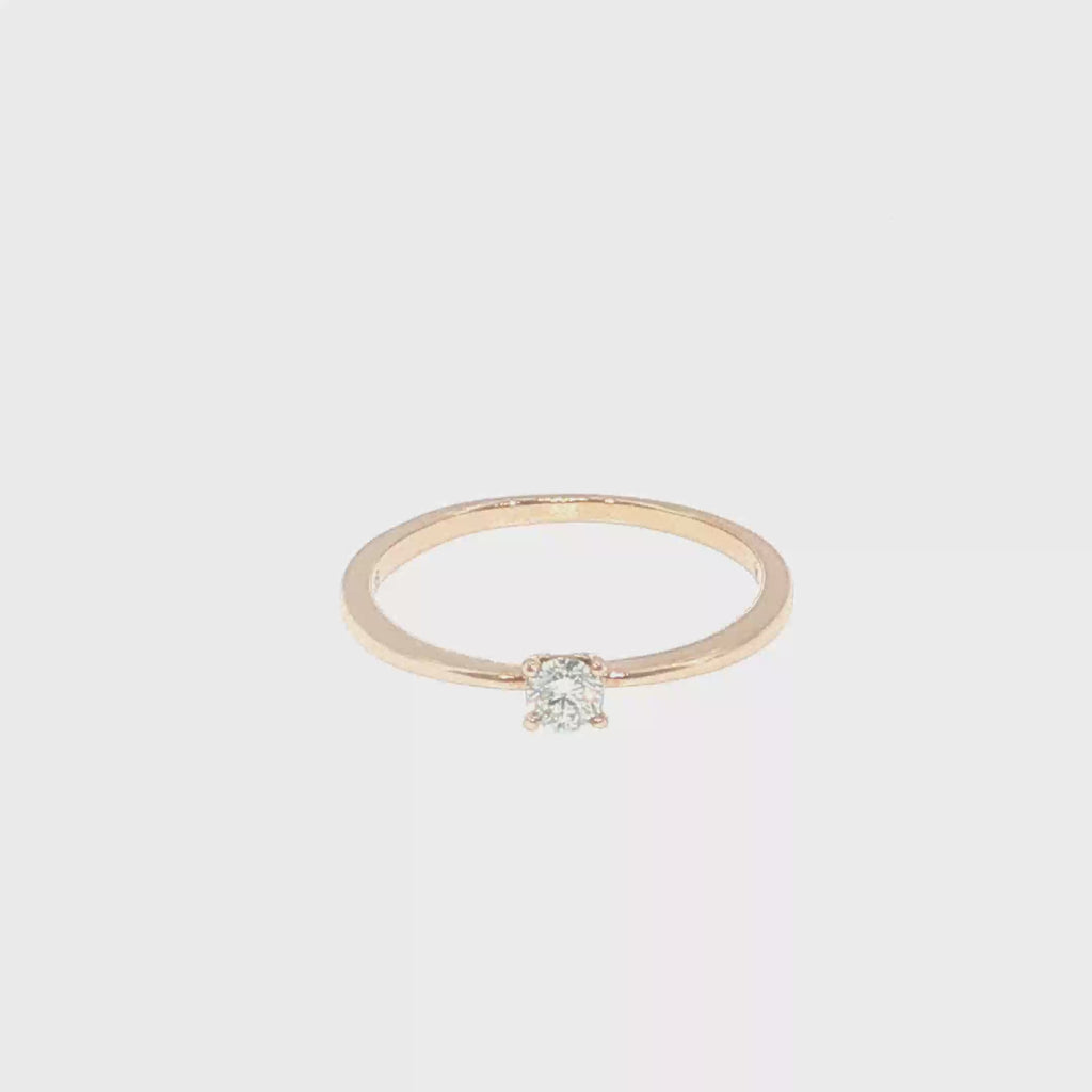 Diamond Solitaire Ring in Rose Gold