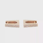 Diamond Pavé Geometric Hoop Earrings in Rose Gold