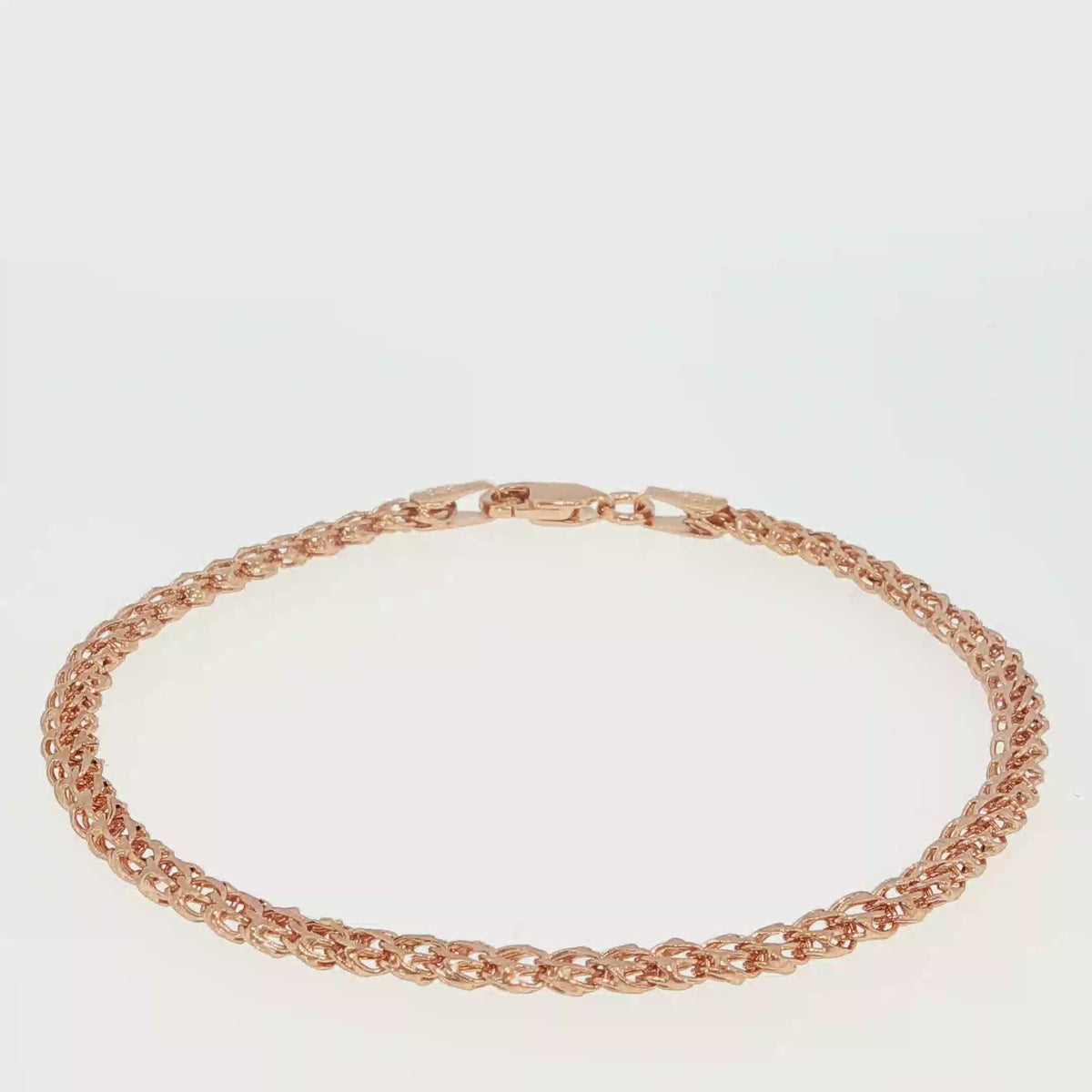 Rose Gold Woven Link Chain Bracelet 20 cm