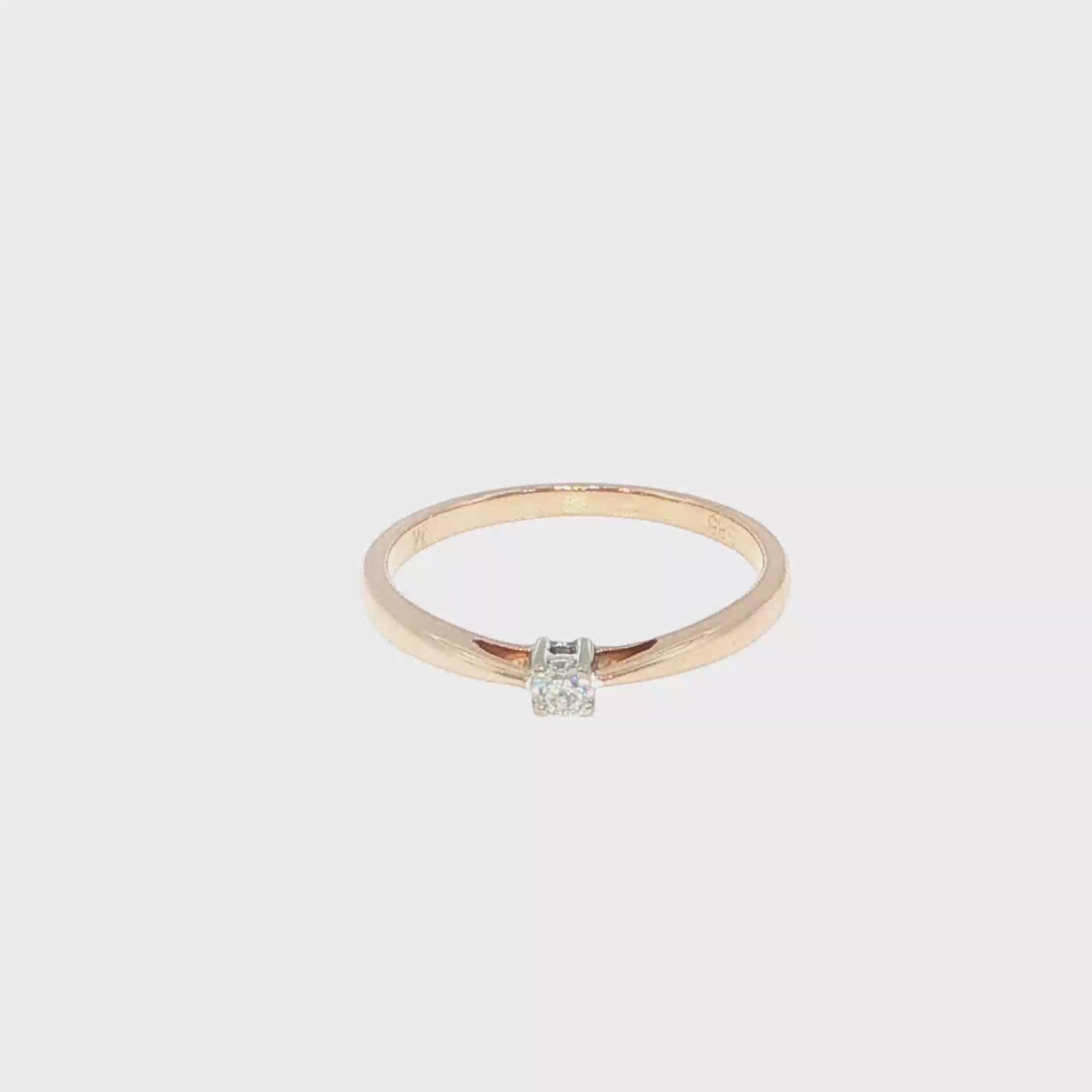 Rose Gold Diamond Solitaire Ring
