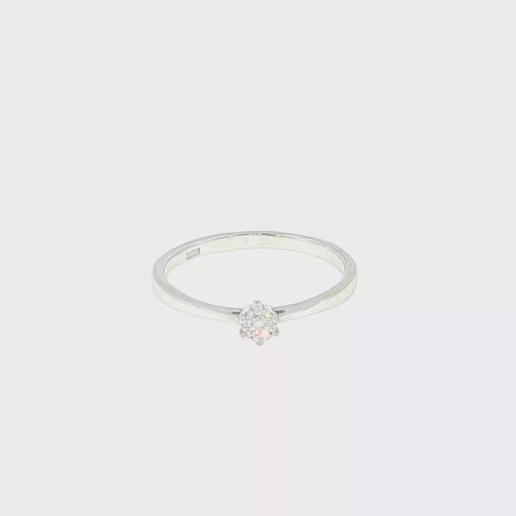 Diamond Solitaire Ring in White Gold