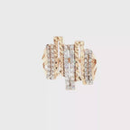 Geometric Diamond and Rose Gold Cocktail Ring