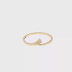 Yellow Gold Diamond Bypass Stackable Ring