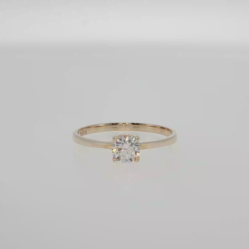 Round Diamond Solitaire Ring in Rose Gold