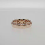 Rose Gold Offset Diamond Pave Band Ring