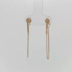 Minimalist Rose Gold Bar and Chain Dangle Earrings