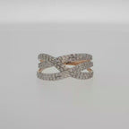 Diamond Pavé Criss-Cross Cocktail Ring in Rose Gold