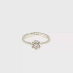 Diamond Floral Solitaire Ring in White Gold
