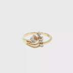 Yellow Gold Asymmetrical Diamond Multi-Stone Ring