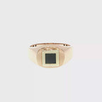 Rose Gold Square Onyx Signet Ring