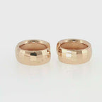 Faceted Rose Gold Huggie Hoop Earrings