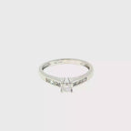 Princess Cut Diamond Channel Set Engagement Ring - White Gold