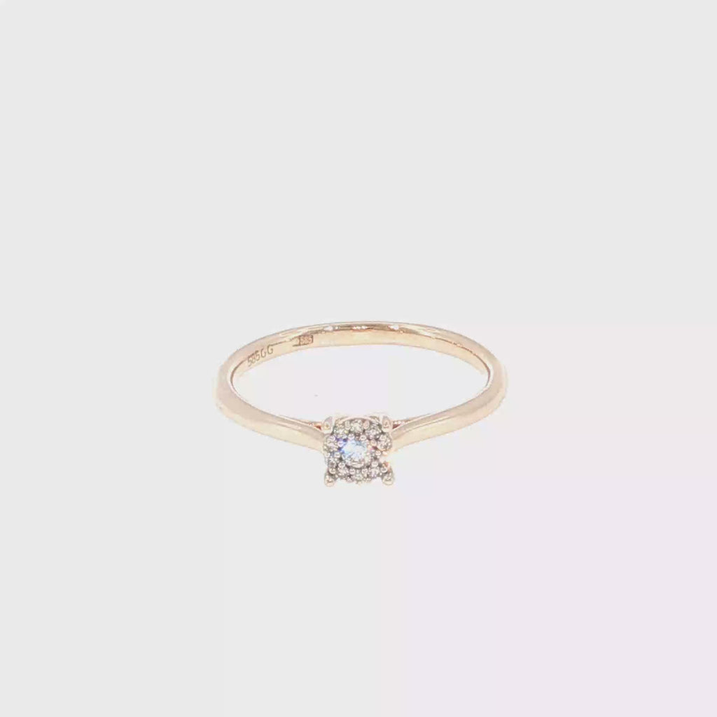 Diamond Multistone Cluster Ring in Rose Gold